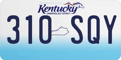 KY license plate 310SQY