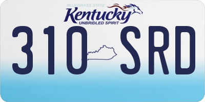 KY license plate 310SRD
