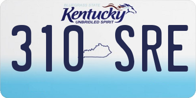 KY license plate 310SRE