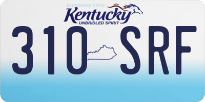 KY license plate 310SRF
