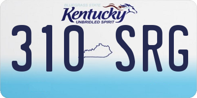 KY license plate 310SRG