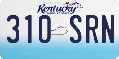 KY license plate 310SRN