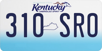 KY license plate 310SRO