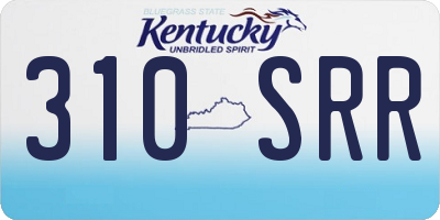 KY license plate 310SRR