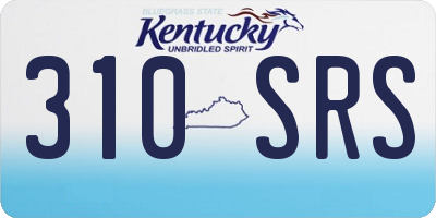 KY license plate 310SRS