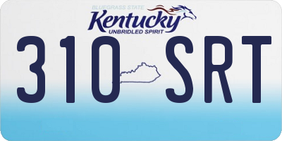 KY license plate 310SRT
