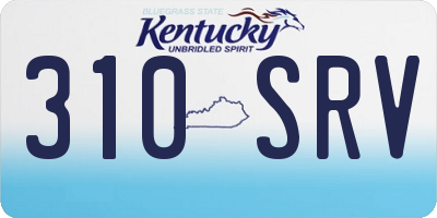 KY license plate 310SRV