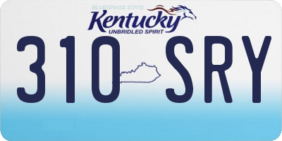 KY license plate 310SRY