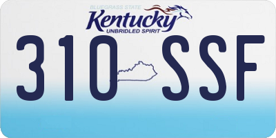 KY license plate 310SSF