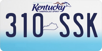 KY license plate 310SSK