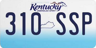 KY license plate 310SSP