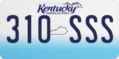 KY license plate 310SSS