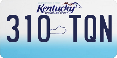 KY license plate 310TQN