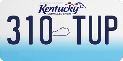 KY license plate 310TUP