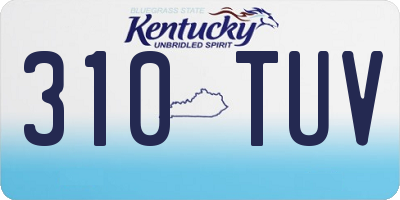 KY license plate 310TUV
