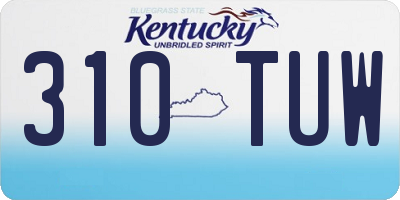 KY license plate 310TUW