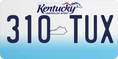 KY license plate 310TUX