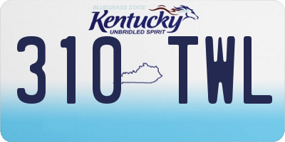 KY license plate 310TWL