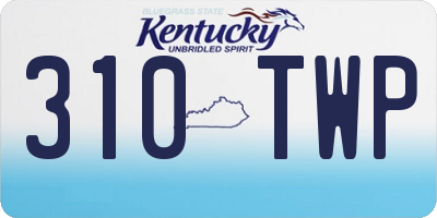 KY license plate 310TWP