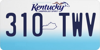 KY license plate 310TWV