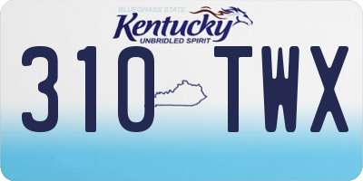 KY license plate 310TWX