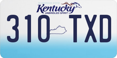 KY license plate 310TXD