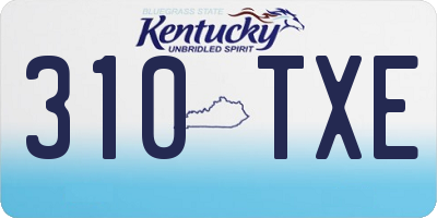 KY license plate 310TXE