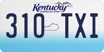 KY license plate 310TXI