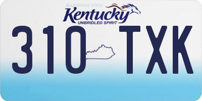 KY license plate 310TXK