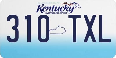 KY license plate 310TXL