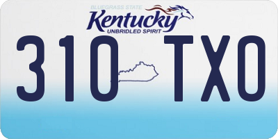 KY license plate 310TXO