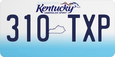 KY license plate 310TXP