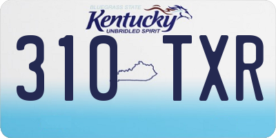 KY license plate 310TXR