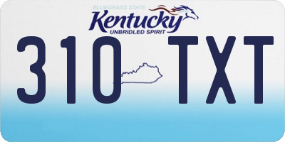 KY license plate 310TXT