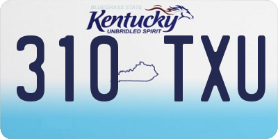 KY license plate 310TXU