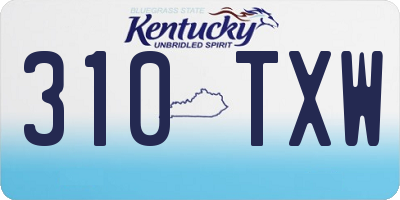 KY license plate 310TXW