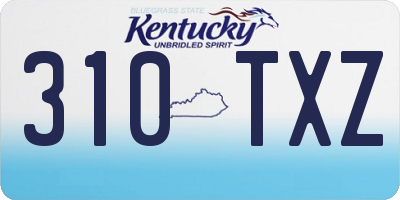 KY license plate 310TXZ