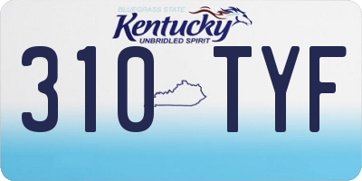KY license plate 310TYF