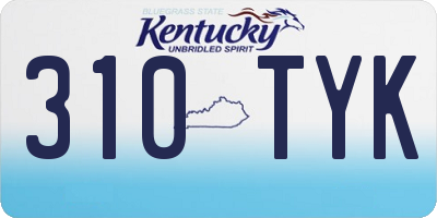 KY license plate 310TYK