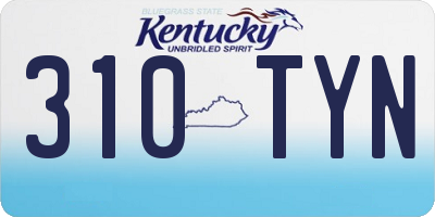 KY license plate 310TYN