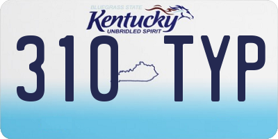KY license plate 310TYP