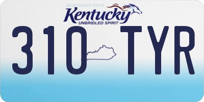 KY license plate 310TYR
