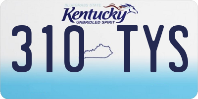 KY license plate 310TYS