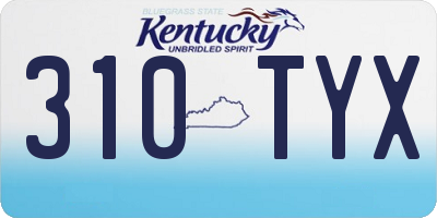 KY license plate 310TYX