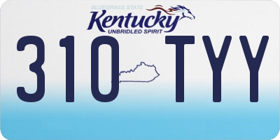 KY license plate 310TYY