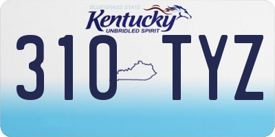 KY license plate 310TYZ