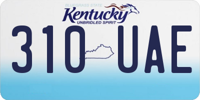 KY license plate 310UAE