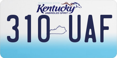 KY license plate 310UAF