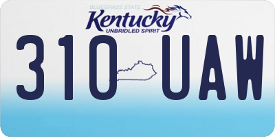 KY license plate 310UAW