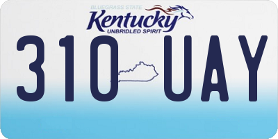 KY license plate 310UAY